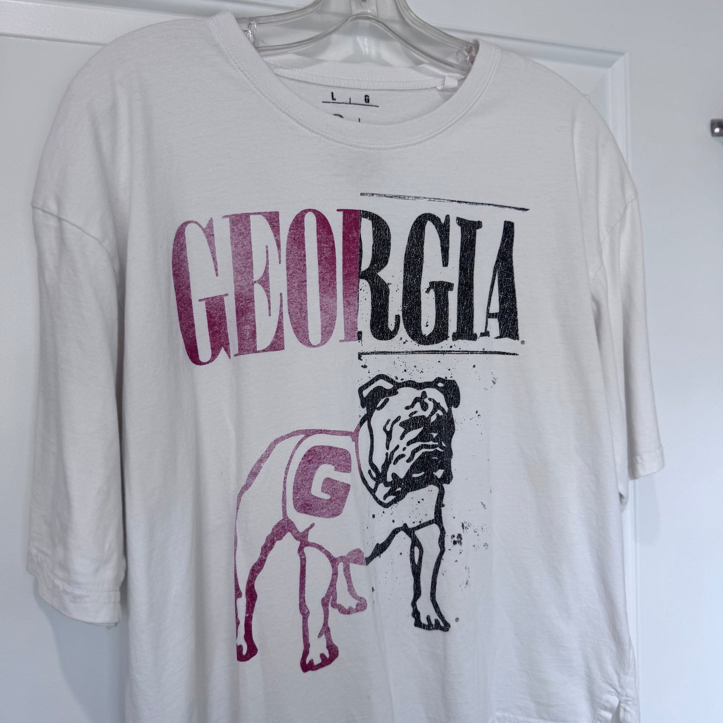 University of Georgia Bulldogs “Go Dawgs 1785” T-Shirt by Pressbox | Women’s XL | Short | White Graphic Tee