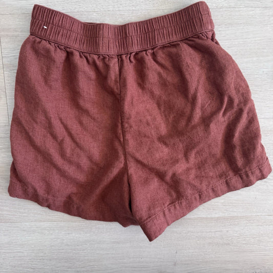 Abercrombie & Fitch Women’s Linen Blend Shorts XS Rust Elastic Waist Casual