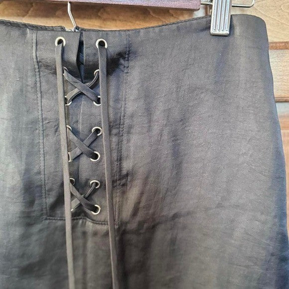 Forever 21 size Medium Black mini skirt with lace-up detail #gothfashion