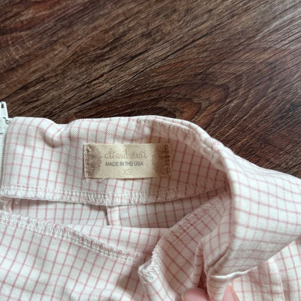 Altar'd State Size XS White/PinkGingham Checked Print Mini Skirt