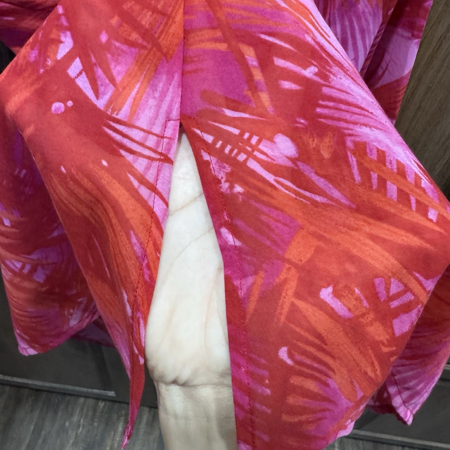 INC International Concepts Silk Blend Blouse Size 6 Pink Red Jungle Print NWT