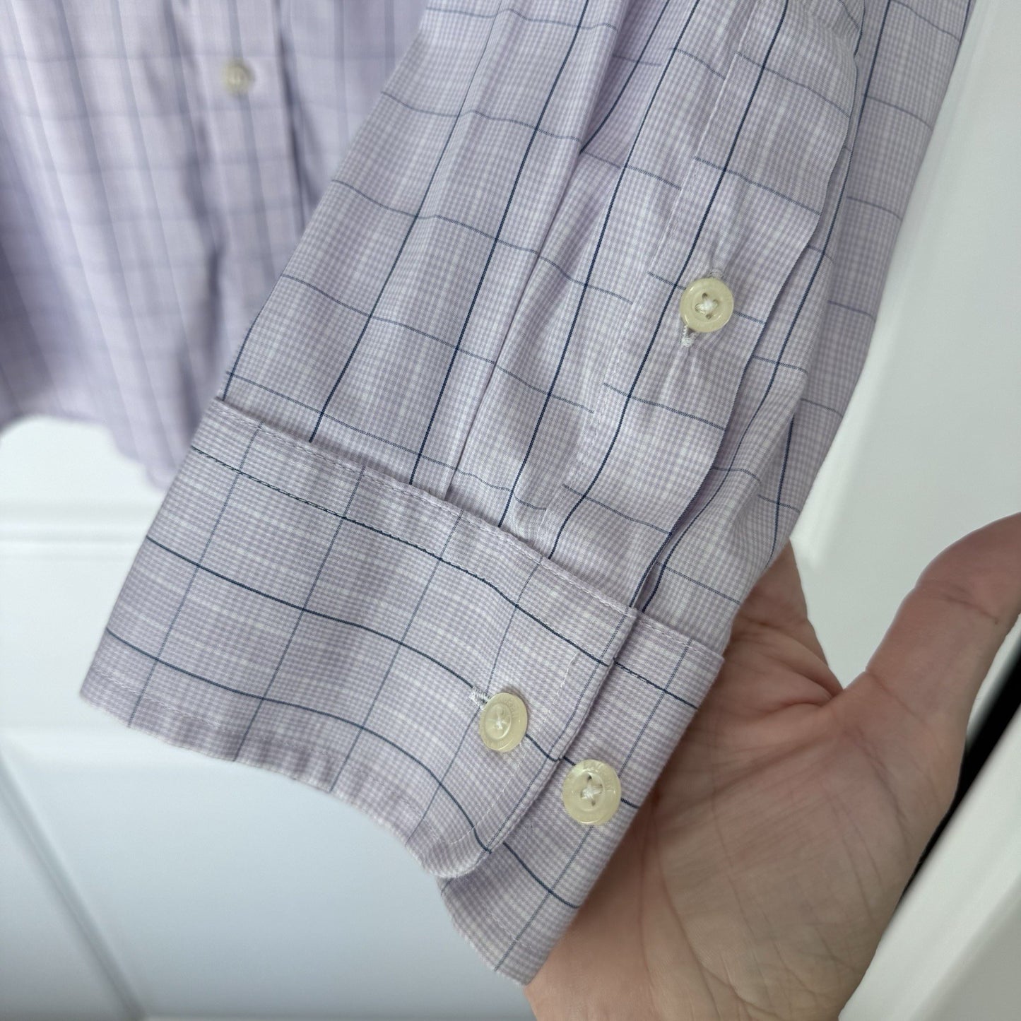 Lauren Ralph Lauren Women’s Slim Fit Dress Shirt SZ 18 Purple Check Stretch 2XL