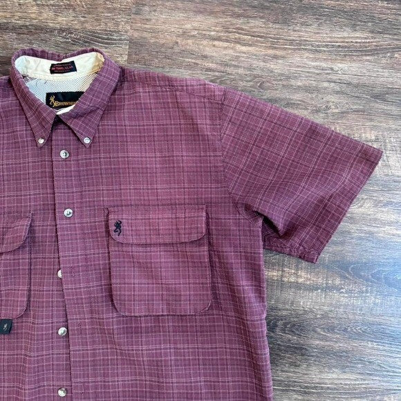 Vintage Browning RB6 Travel Gear Button-Up Shirt - Size L