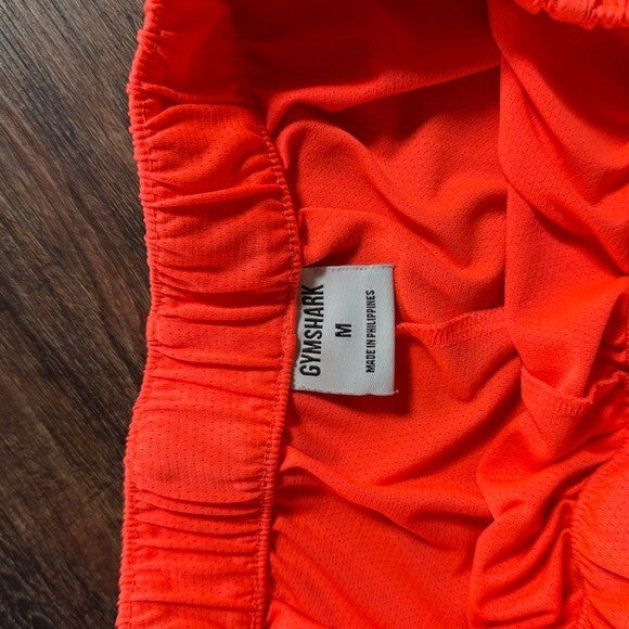 Gymshark Shorts Womens MFluorescent Orange Mesh Training Pull On Gym Workout