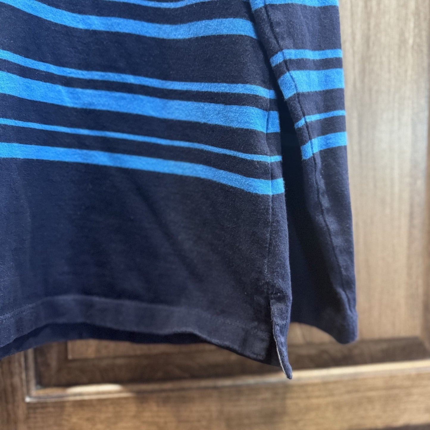 Talbots Women’s Striped Long Sleeve Top Blue Black Cotton Size M
