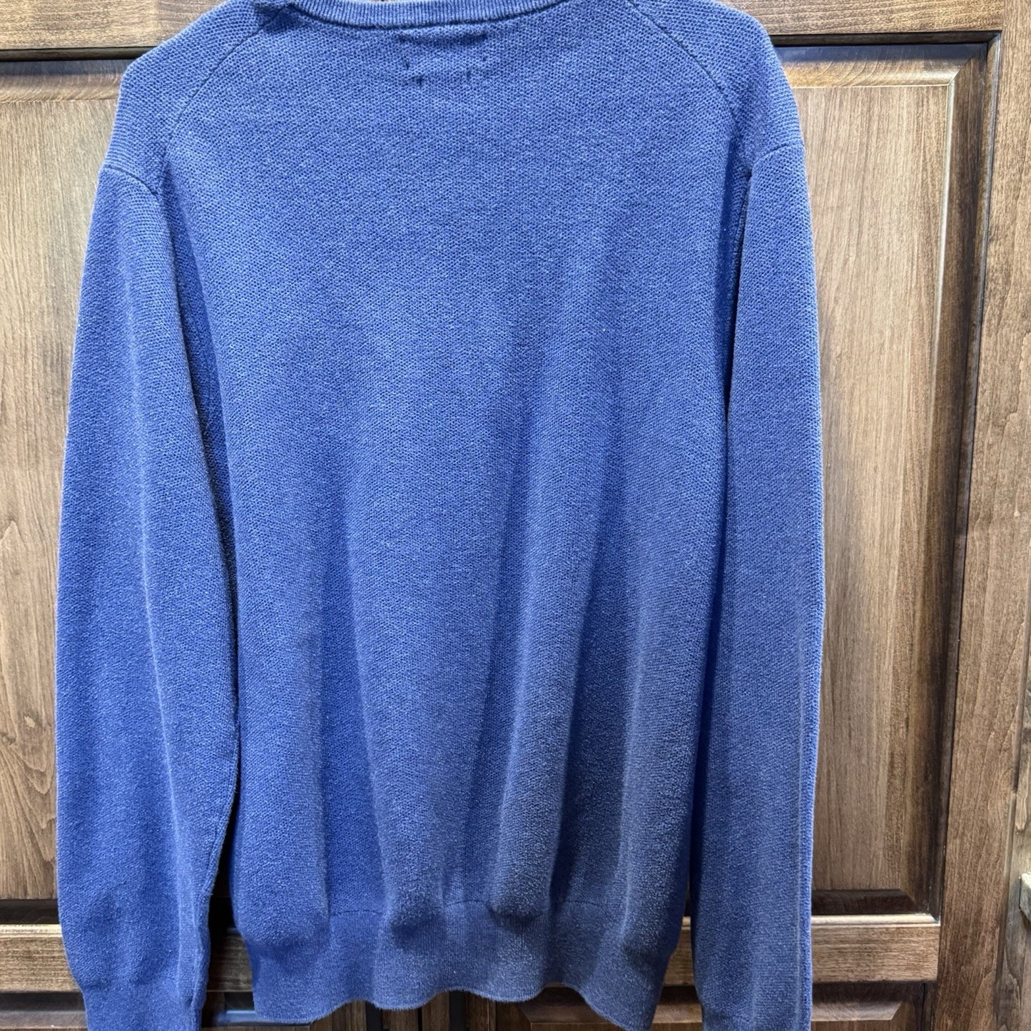 Polo Ralph Lauren Men’s Blue Pima Cotton Crewneck Sweater Size L | Red Pony Logo