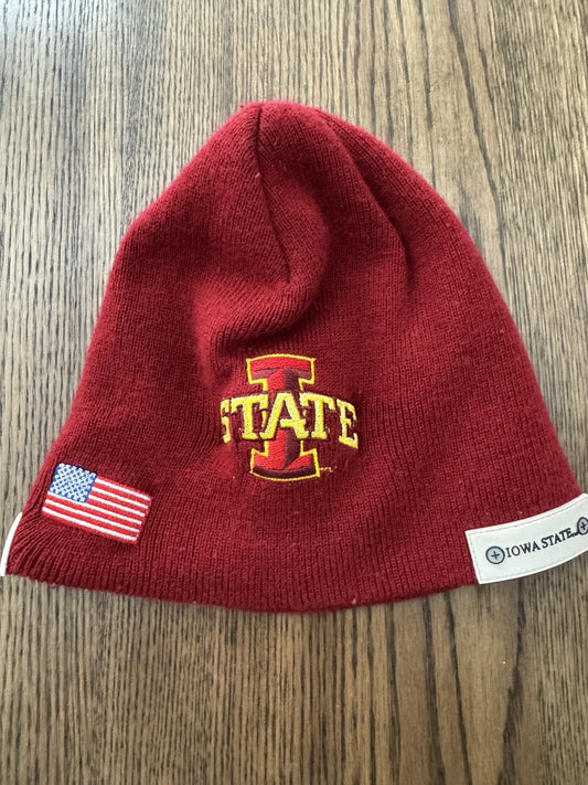 Iowa State Cyclones Hat Beanie Mens Red NCAA Football Knit Winter Rare USA