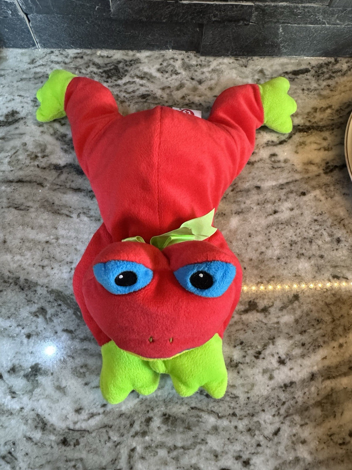 TY Beanie Pillow Pals Ribbit the Red and Green Frog Plush Toy 1998 EUC