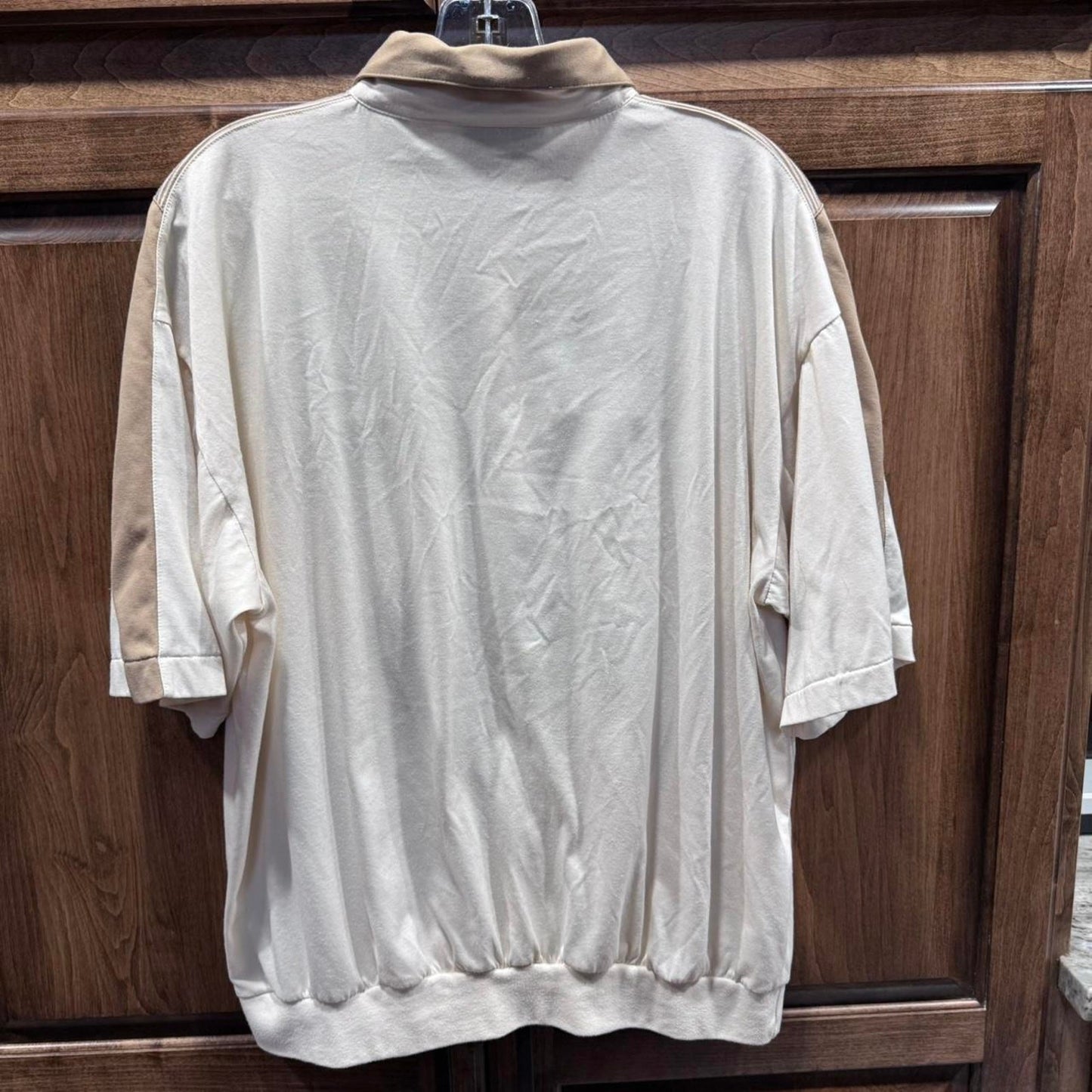 Classics by Palmland Vintage 90s Streetwear Collared Cream Tan polo Size XL
