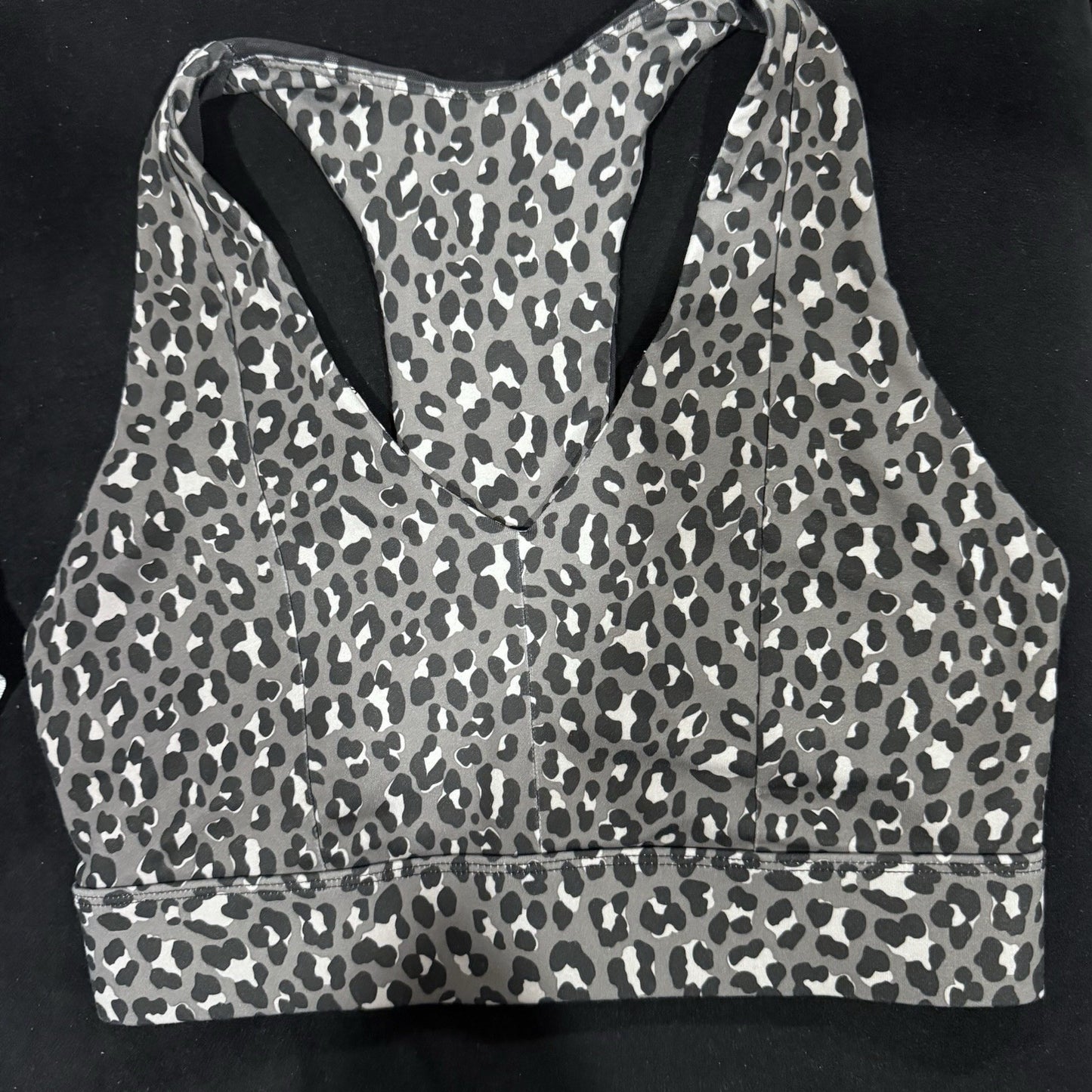 Fabletics Leopard Print Sports Bra Size S Racerback Supportive Gym Activewear