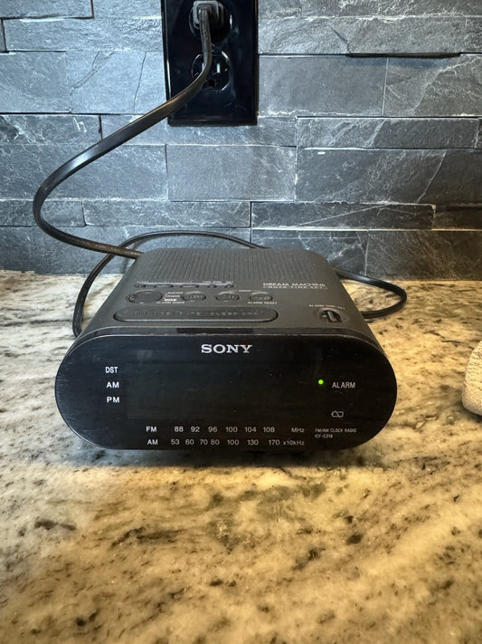 SONY LED ALARM AM/FM Adjustable Auto Time Set DREAM MACHINE Power Backup ICFC218