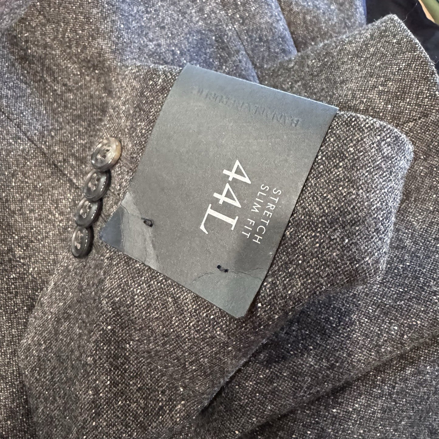 NWT Banana Republic Wool Blazer Jacket 44L Gray Herringbone Tweed Sport Coat