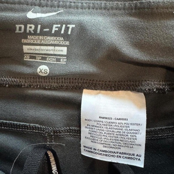 NIKE Dri-Fit Grey/Green Print Capri Running Jogger Pants