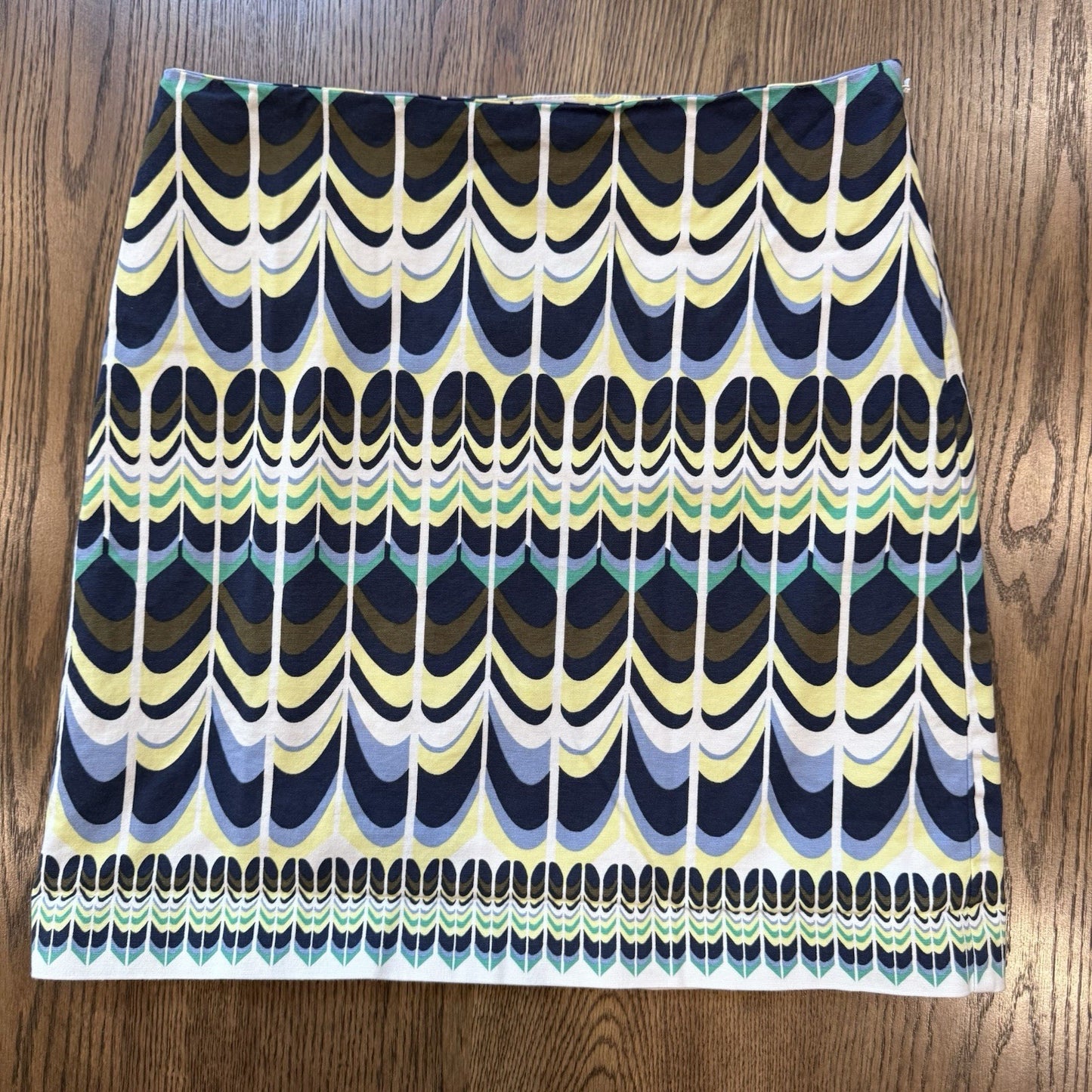 Talbots Skirt Womens 6P Petites Multicolor Retro Pattern Indie Straight Pencil