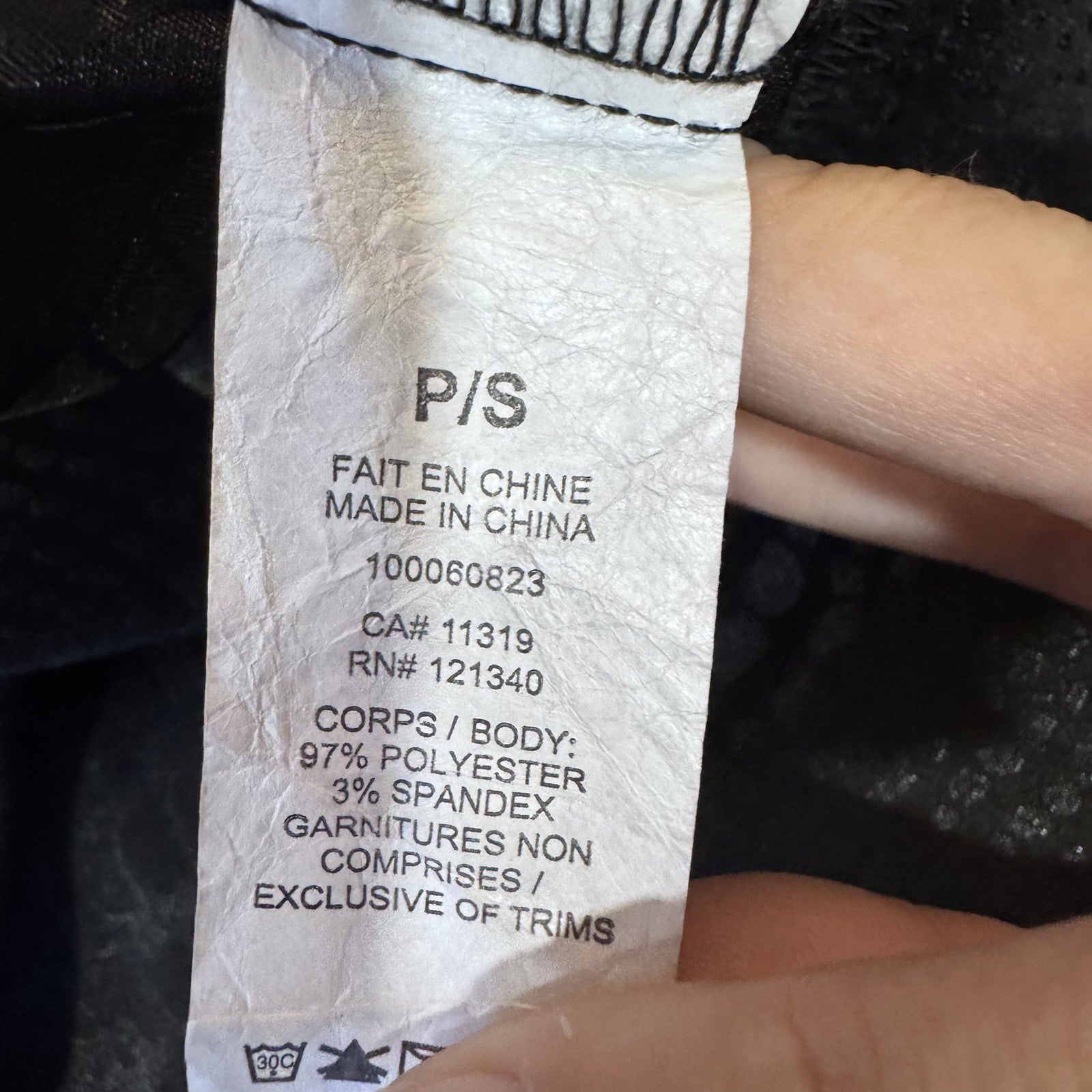 Garage Black Textured Romper - Size P/S - 97% Polyester / 3% Spandex