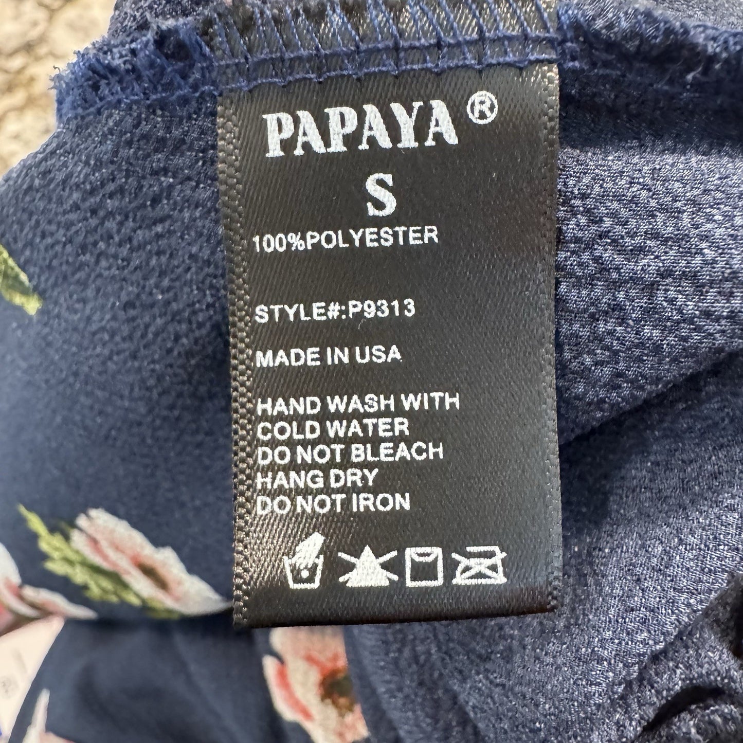 Papaya S Floral Romper Navy Pink Cutout Back Flutter Sleeve Y2K Festival Trendy