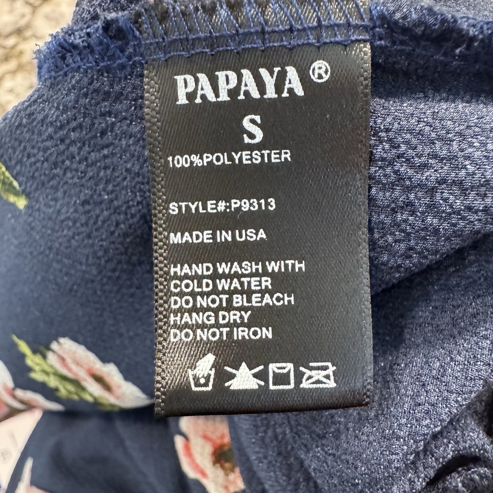 Papaya S Floral Romper Navy Pink Cutout Back Flutter Sleeve Y2K Festival Trendy