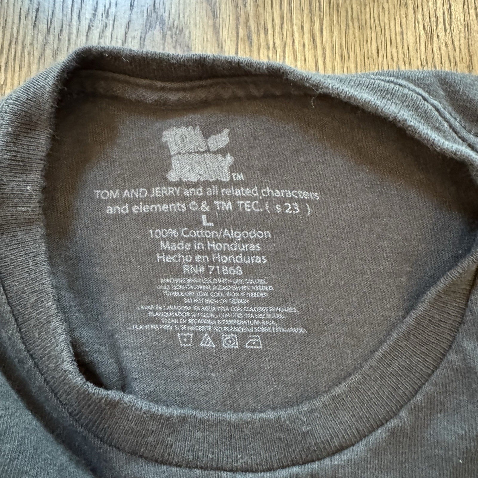 Tom and Jerry Cartoon Graphic T-Shirt Black Size L Funny Retro Tee 100% Cotton