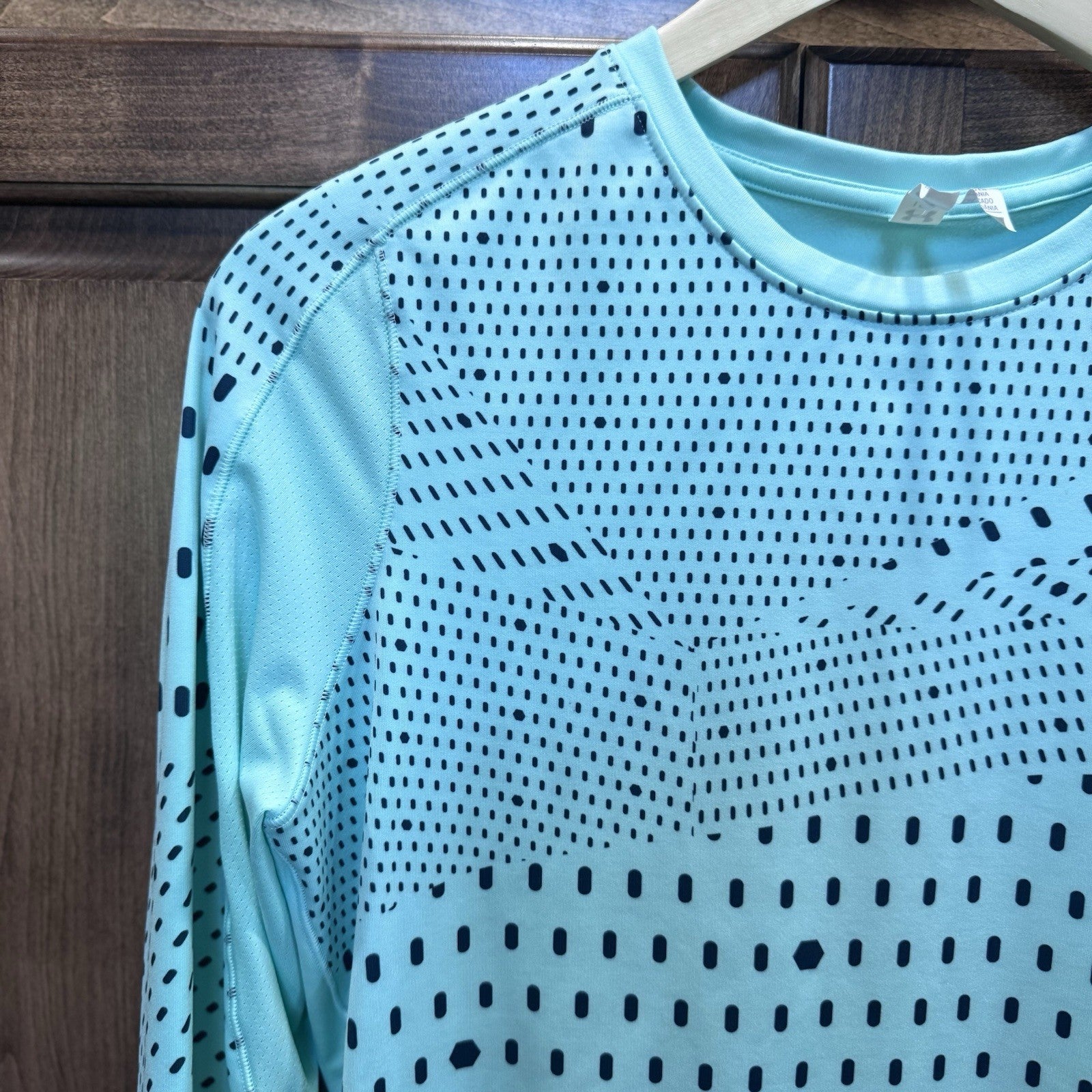 Under Armour ColdGear Fitted Long Sleeve Top Women’s L Blue Print Dot