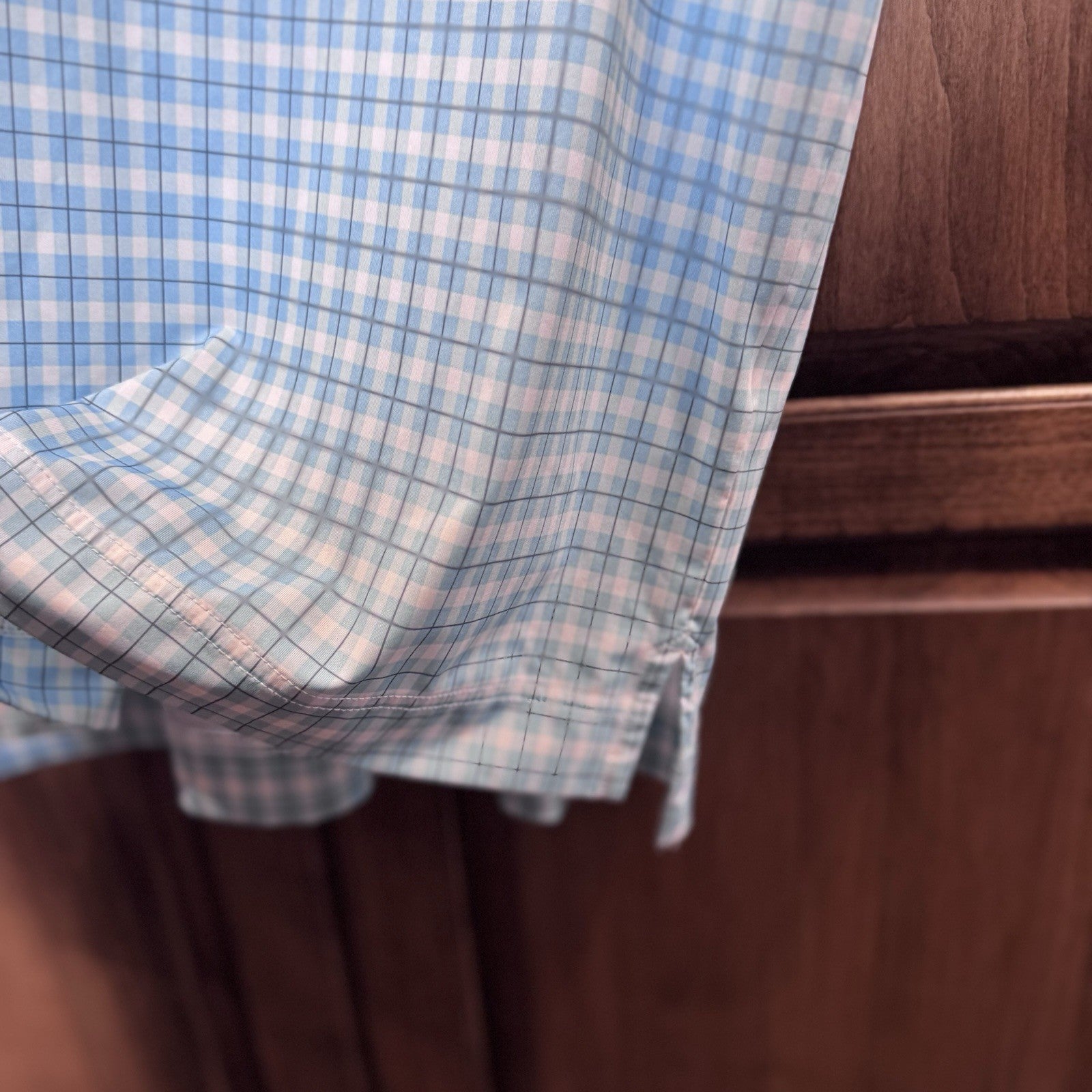 FootJoy Performance Polo Shirt Men’s Size Large Blue Plaid Stretch Golf Shirt