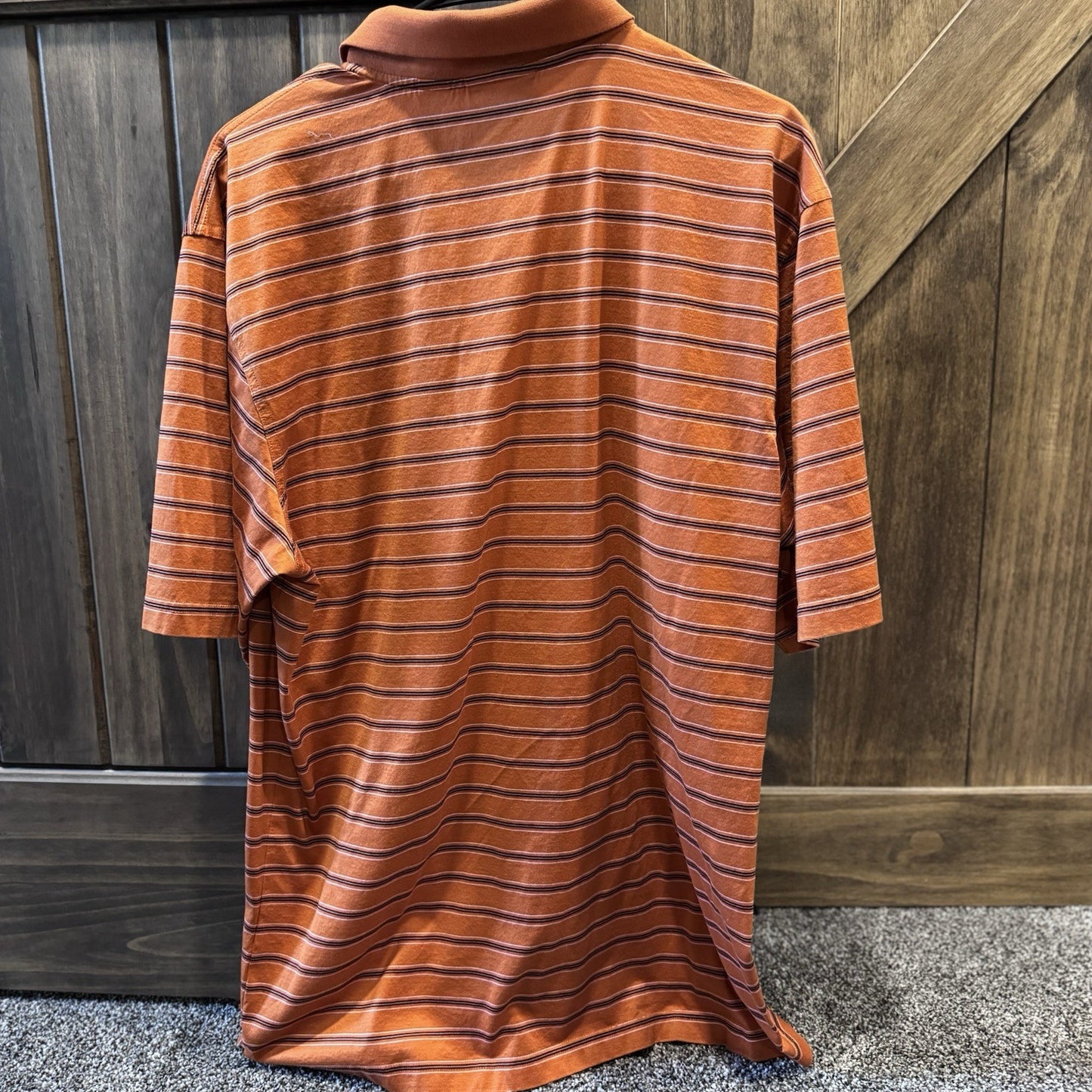 Vintage Augusta National Golf Polo Shirt Large Stripe 100% Pima Cotton Masters