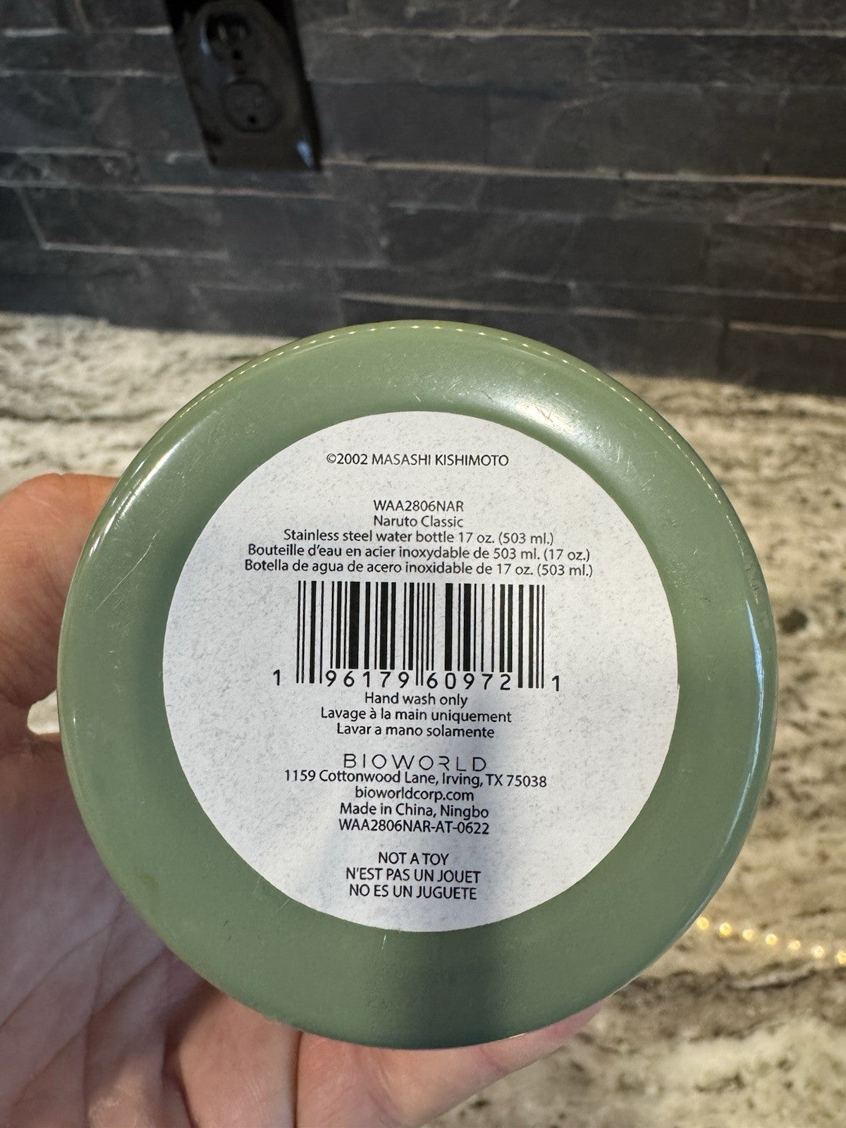 NARUTO KAKASHI 17 OZ. STAINLESS STEEL WATER BOTTLE VINTAGE