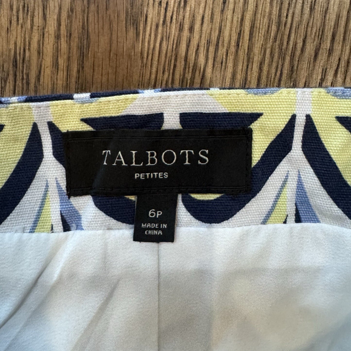 Talbots Skirt Womens 6P Petites Multicolor Retro Pattern Indie Straight Pencil