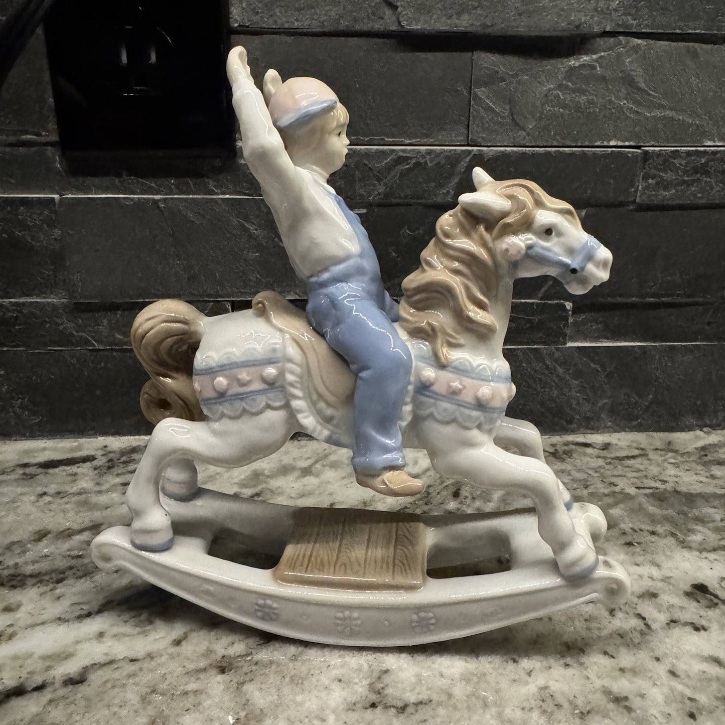 VTG Paul Sebastian Porcelain “Boy On Rocking Horse " Figurine 1991 Size: 7"x 7"