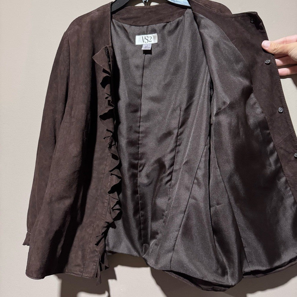 Vakko/VS2 Vintage Genuine 100% GOAT Suede Jacket Size Large Y2K Millennial