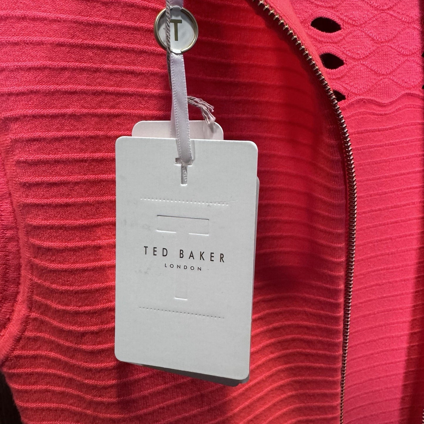 NWT Ted Baker Women's Size U.S. 3 Jacquard Panel Skater Dress Mid Pink $279