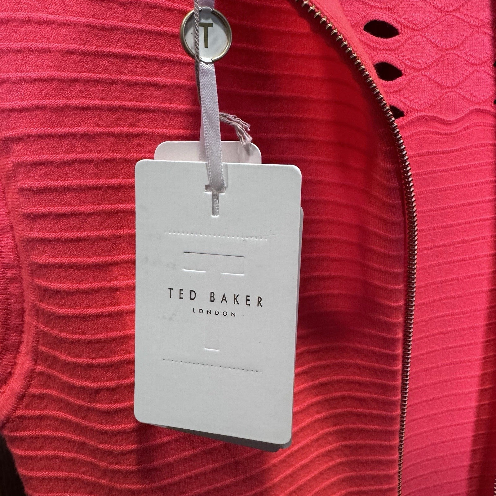 NWT Ted Baker Women's Size U.S. 3 Jacquard Panel Skater Dress Mid Pink $279