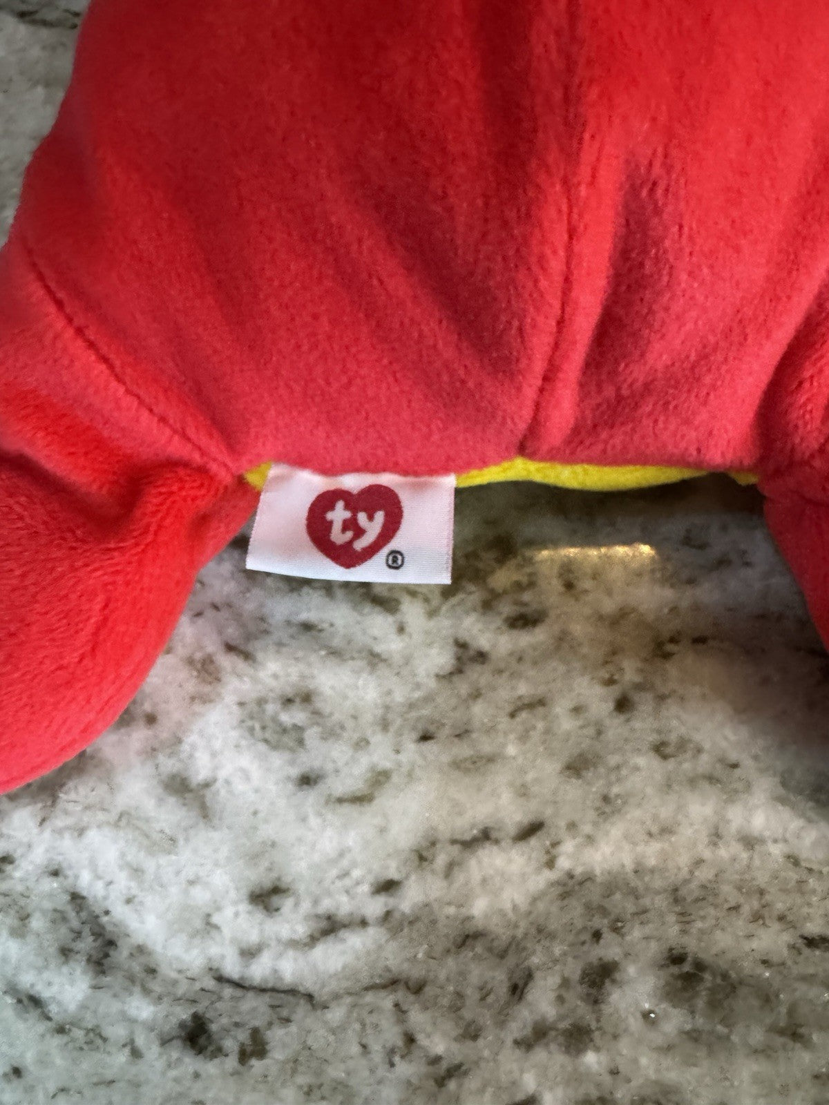TY Beanie Pillow Pals Ribbit the Red and Green Frog Plush Toy 1998 EUC