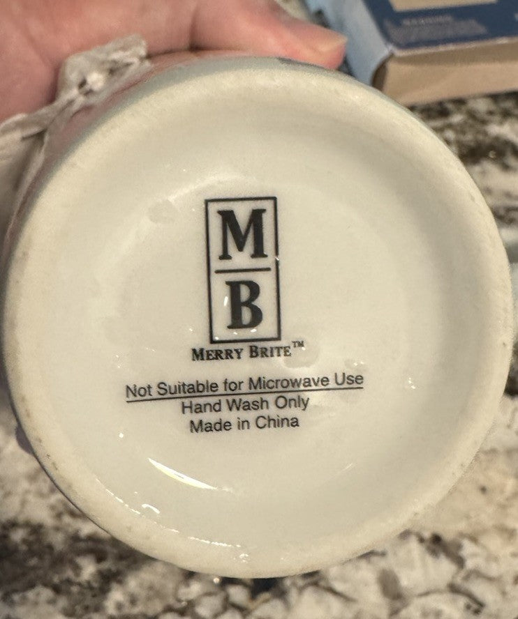 Merry Brite Ceramic Merry Christmas Reindeer Coffee Tea Hot Cocoa Mug Cup