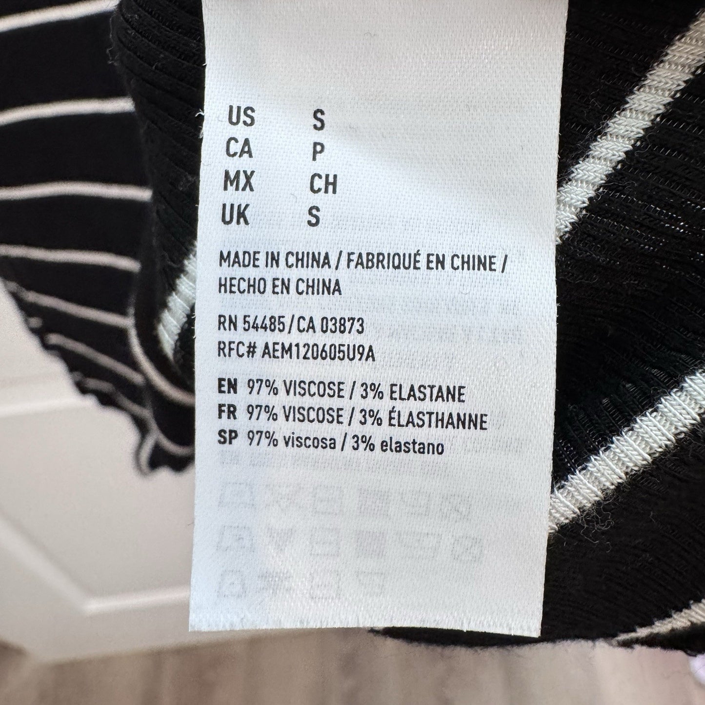 American Eagle Soft & Sexy Black White Striped Ribbed Dress Women’s Small