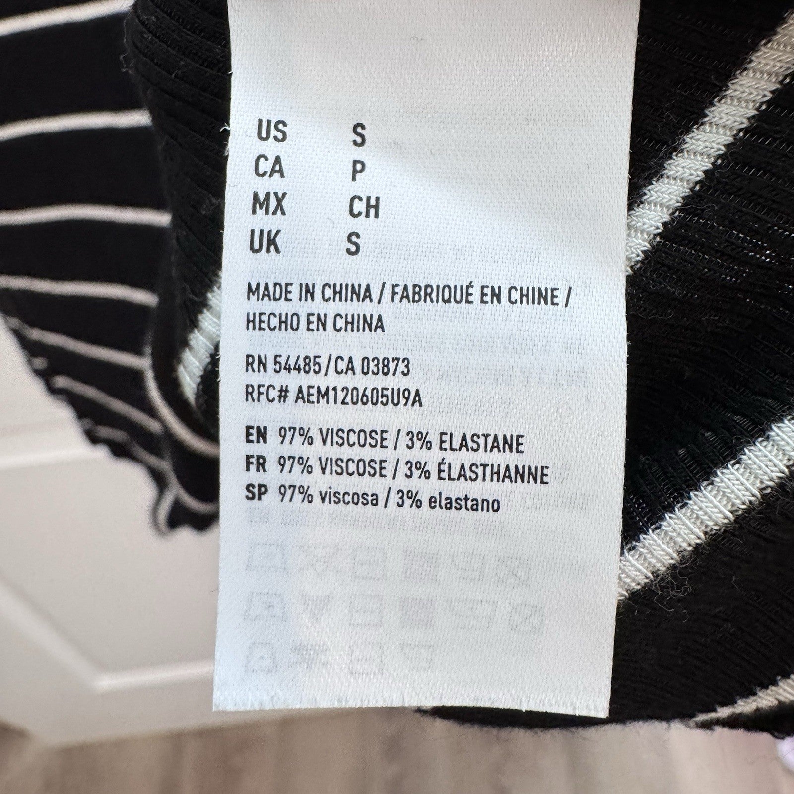 American Eagle Soft & Sexy Black White Striped Ribbed Dress Women’s Small