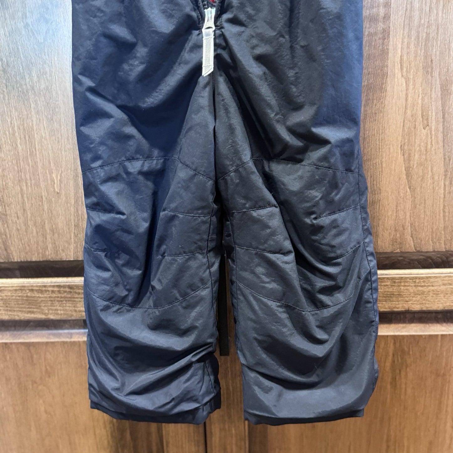 Lands’ End Kids Grow-A-Long Snowsuit 3T Navy Blue Red Hooded Winter One-Piece