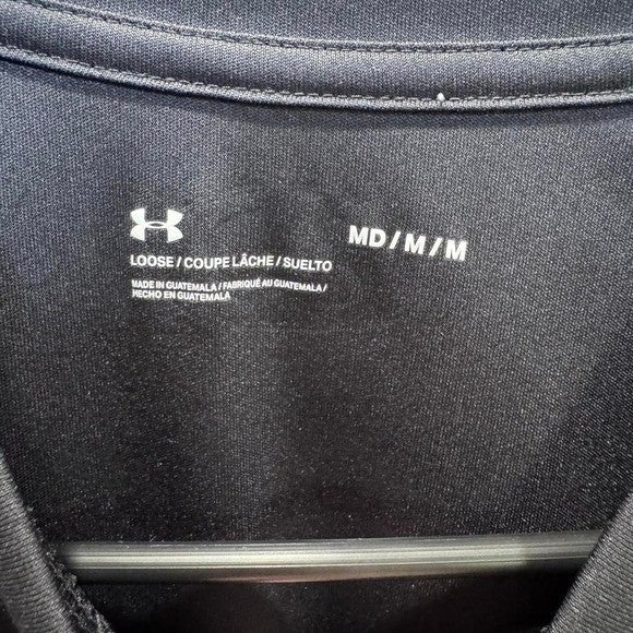 Under Armour Loose Fit Black V-Neck Tee - Size M