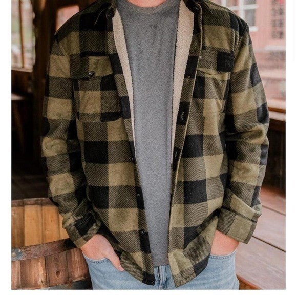 NWT Shacket - Mallard Green Plaid - Burlebo SZ SMALL