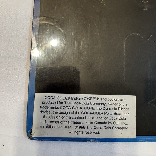 Vintage 1996 Coca Cola Polar Bear Team Metal Coke Sign Picture New Sealed 8"x11"