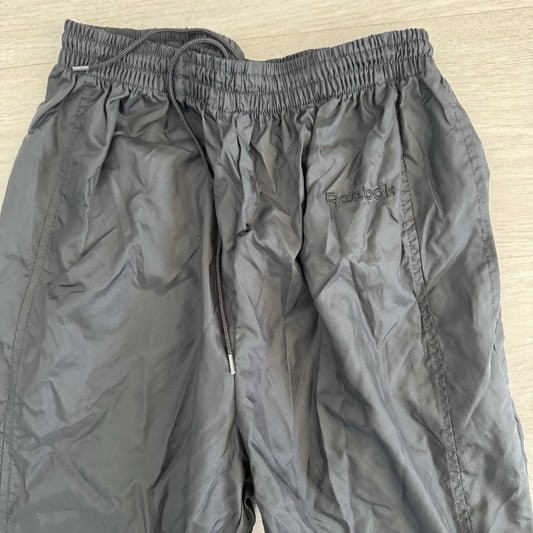 Vintage 90s Reebok Womens Windbreaker Track Pants Black Zip Ankle Size S