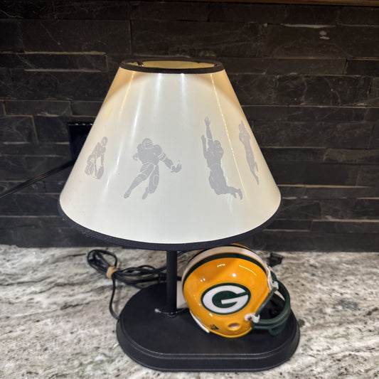 Green Bay Packers mini helmet light lamp w/shade NFL Vintage Retro Riddell- Rare