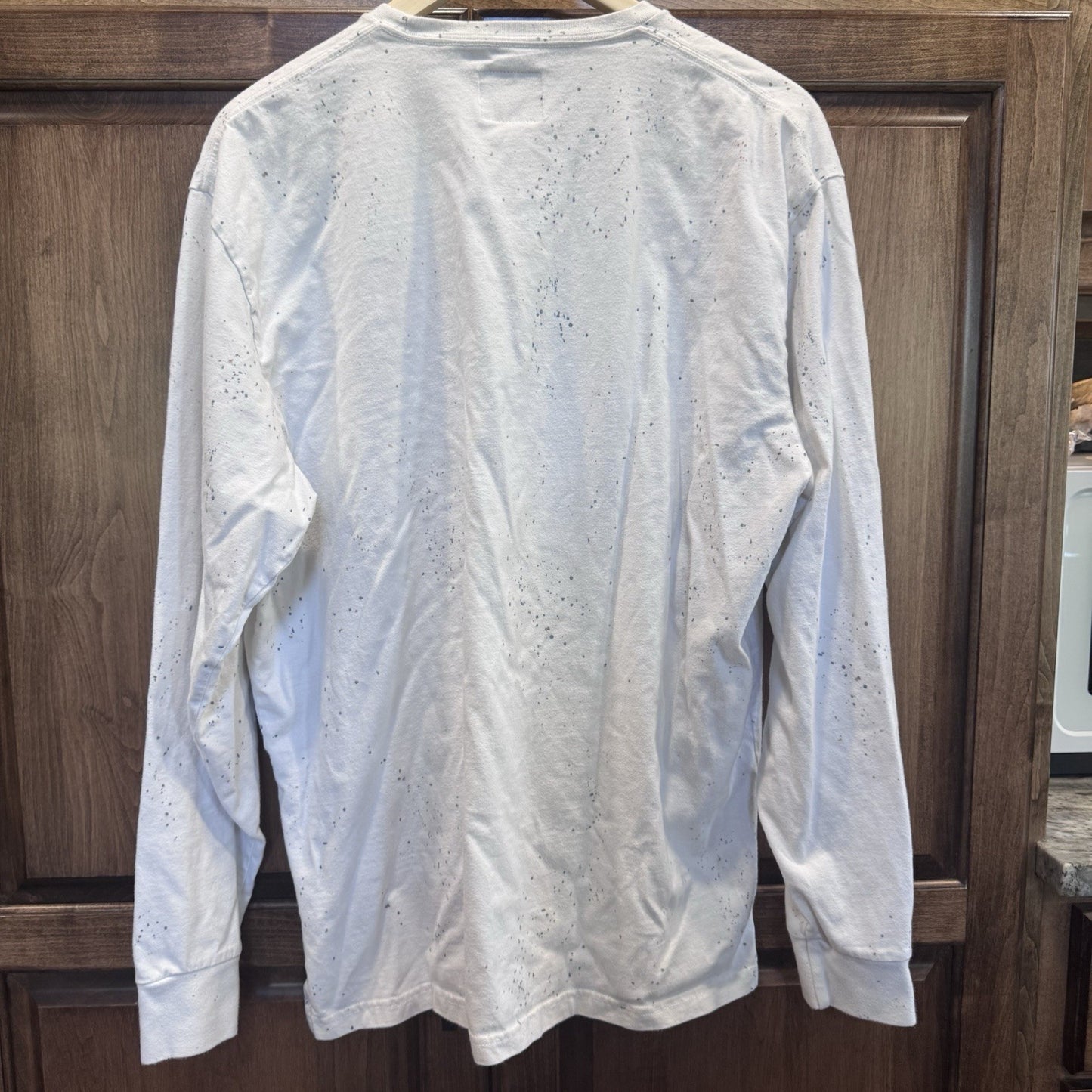 Abercrombie & Fitch XXL White Paint Splatter Long Sleeve Pocket Shirt