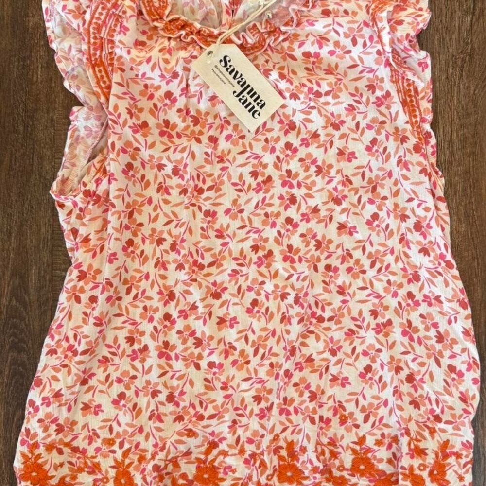 NWT Medium Savanna Jane Sleeveless Flutter Sleeve Top