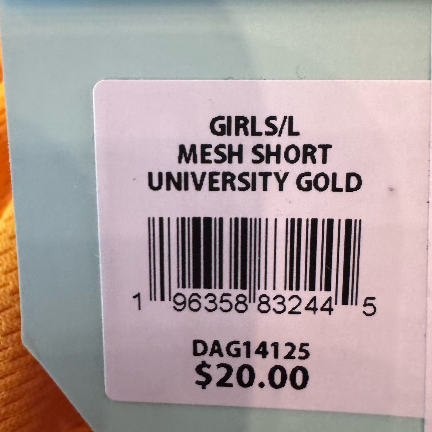 DSG Girls Mesh Shorts Size S Gold Black University Gold NWT Mid Rise MSRP $20
