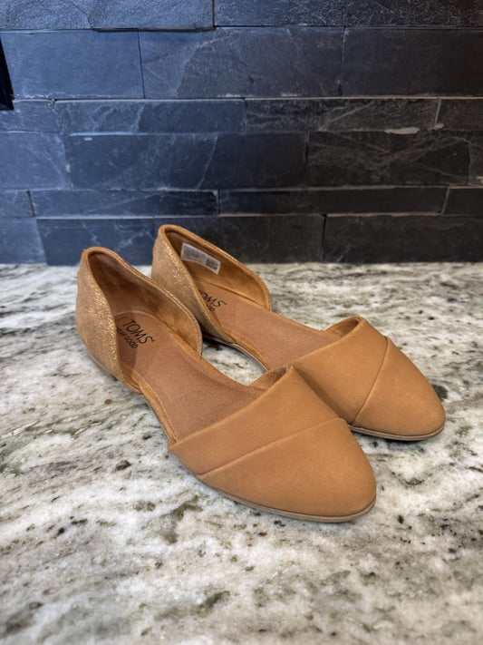TOMS Womens Jutti Dorsay Slip On Flats Casual - Brown Size 5.5