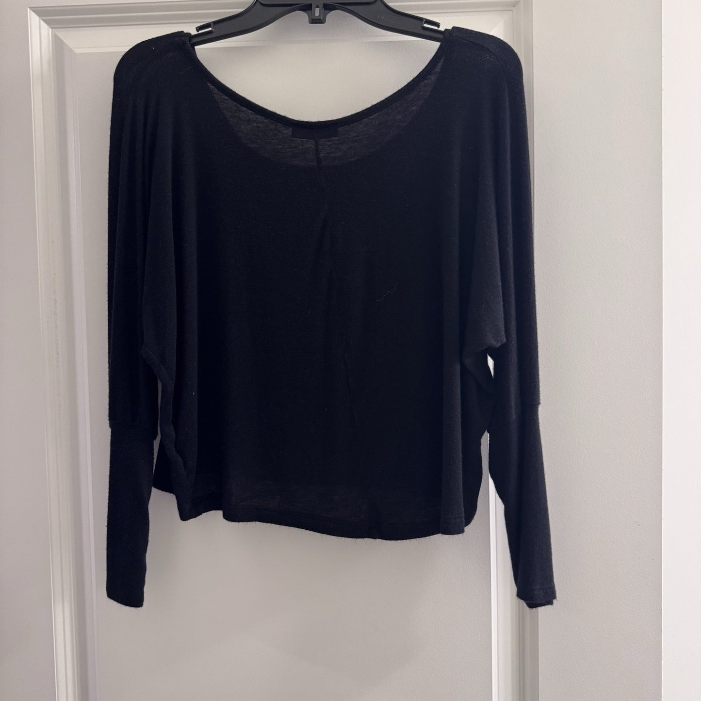 Vintage Y2K Body Central OK! Graphic Dolman Sleeve Top Black Metallic S USA 2007