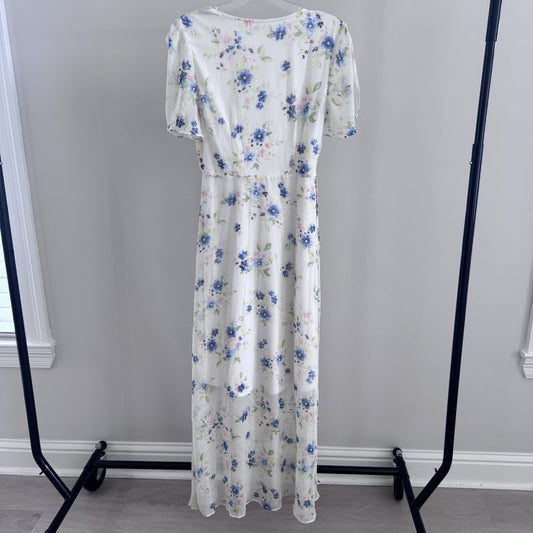 Altar’d State Womens Floral Wrap Maxi Dress Blue White Size S