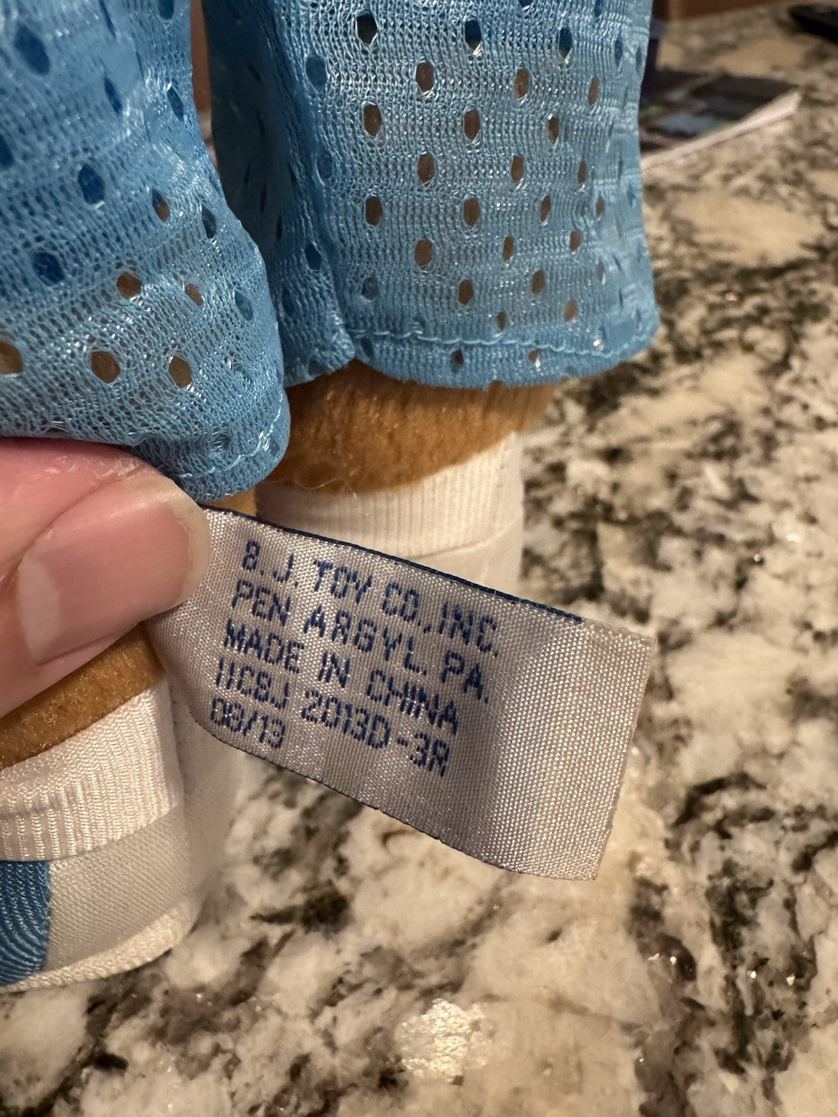 BJ Toy Co Basketball Player # 1 Blue White Toy Stuffed Animal Plush 16" H