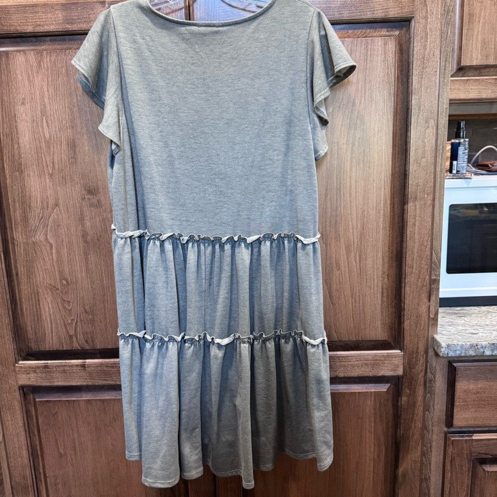 Peach Love California Ruffle Babydoll Dress - Medium