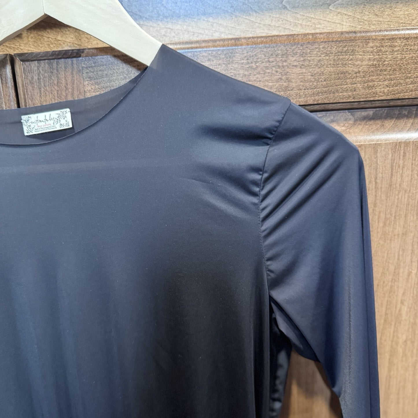 Free People Intimately Black V Neck Long Sleeve Stretch Bodysuit Women’s Size XS